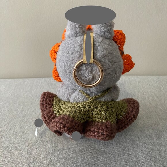 Handmade Crochet Autumn Sunflower Green Orange Outfit for 17cm Doll 2-Piece Set - Picture 3 of 7